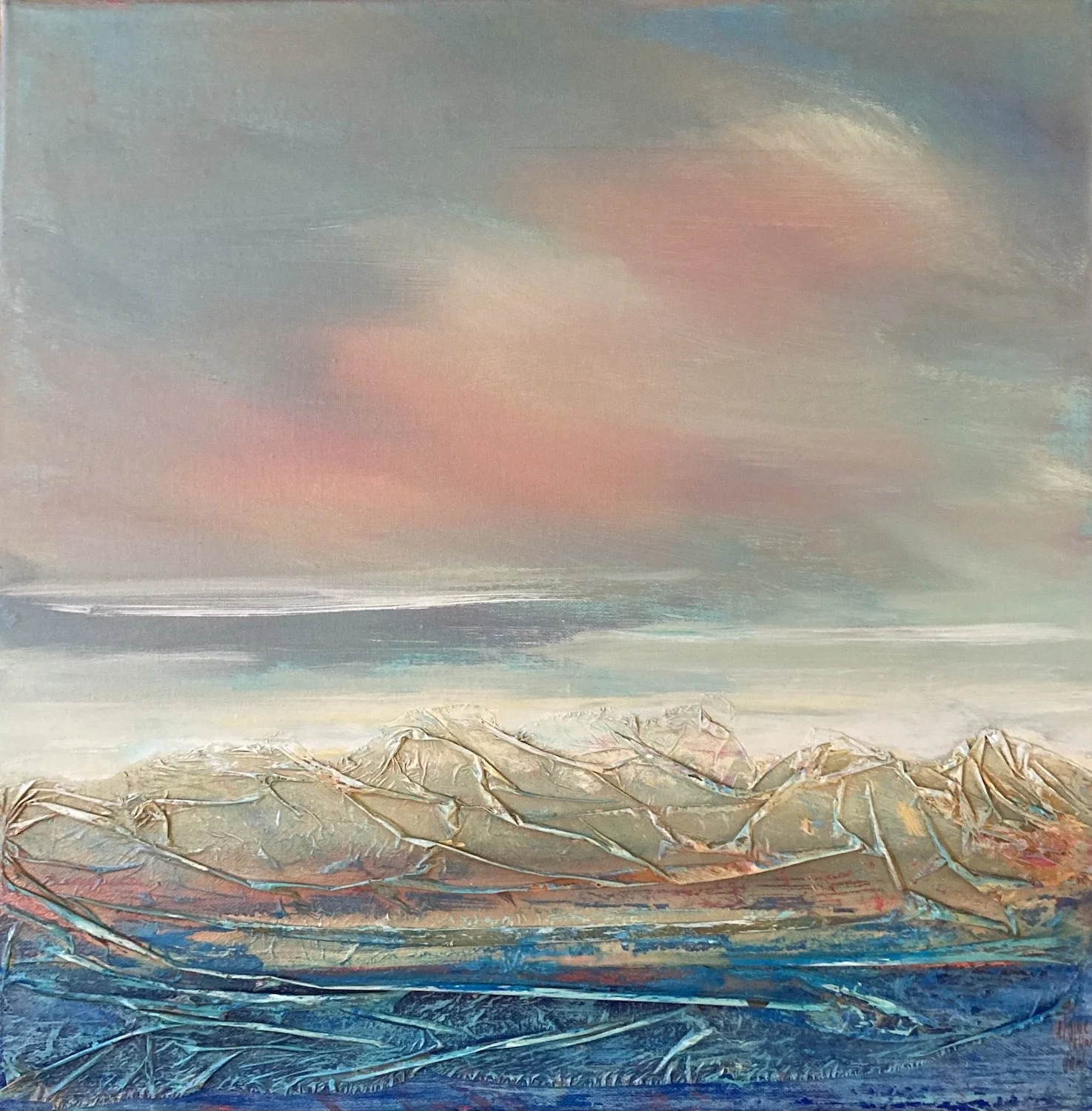 Elaine Daly , Mountain Glory Mixed media, 18 x 18 in. $500