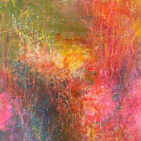 Susan Guest-McPhail , Light Up Acrylic on panel with texture and markers, 12 x 12 in. $500