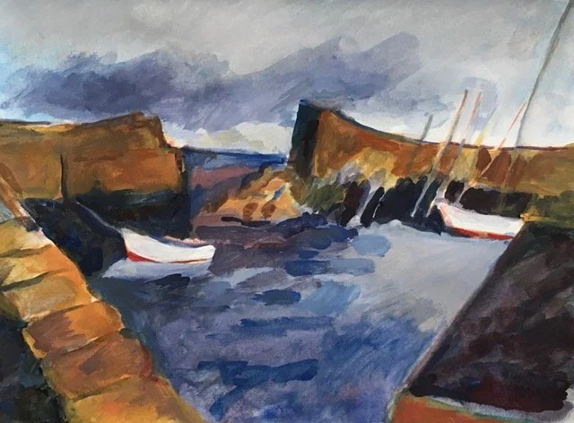 Charlotte Roberts , Rockport Harbor Gouache, 5 1/2 x 7 $300