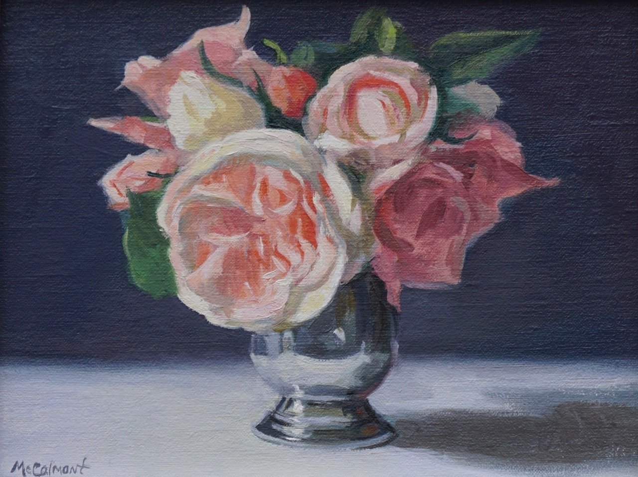 Jennifer McCalmont, Roses, Silver Oil, 8x10 $400