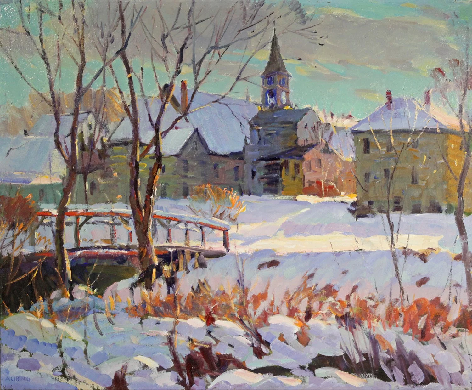  Last Year’s Feature Consignment:   Lot 151 (2023) -   Antonio Cirino (1888-1983)    Shimmering Bridge   oil on canvas, 20 x 24 in. 