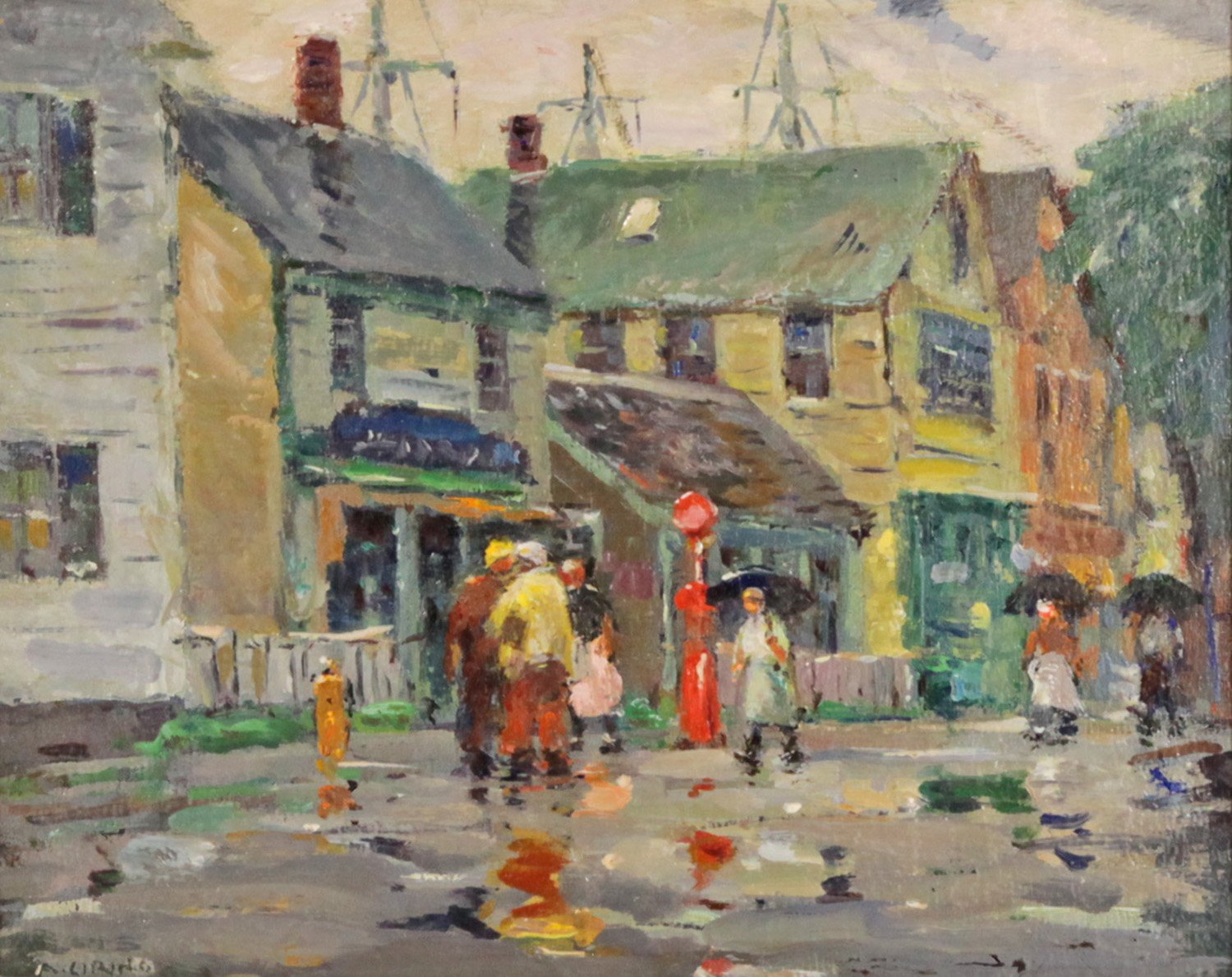  Last Year’s Feature Consignment:   Lot 2 (2023) -  Antonio Cirino (1888-1983)    Once Upon a Time in Dock Square   oil on board, 8 x 10 in. 