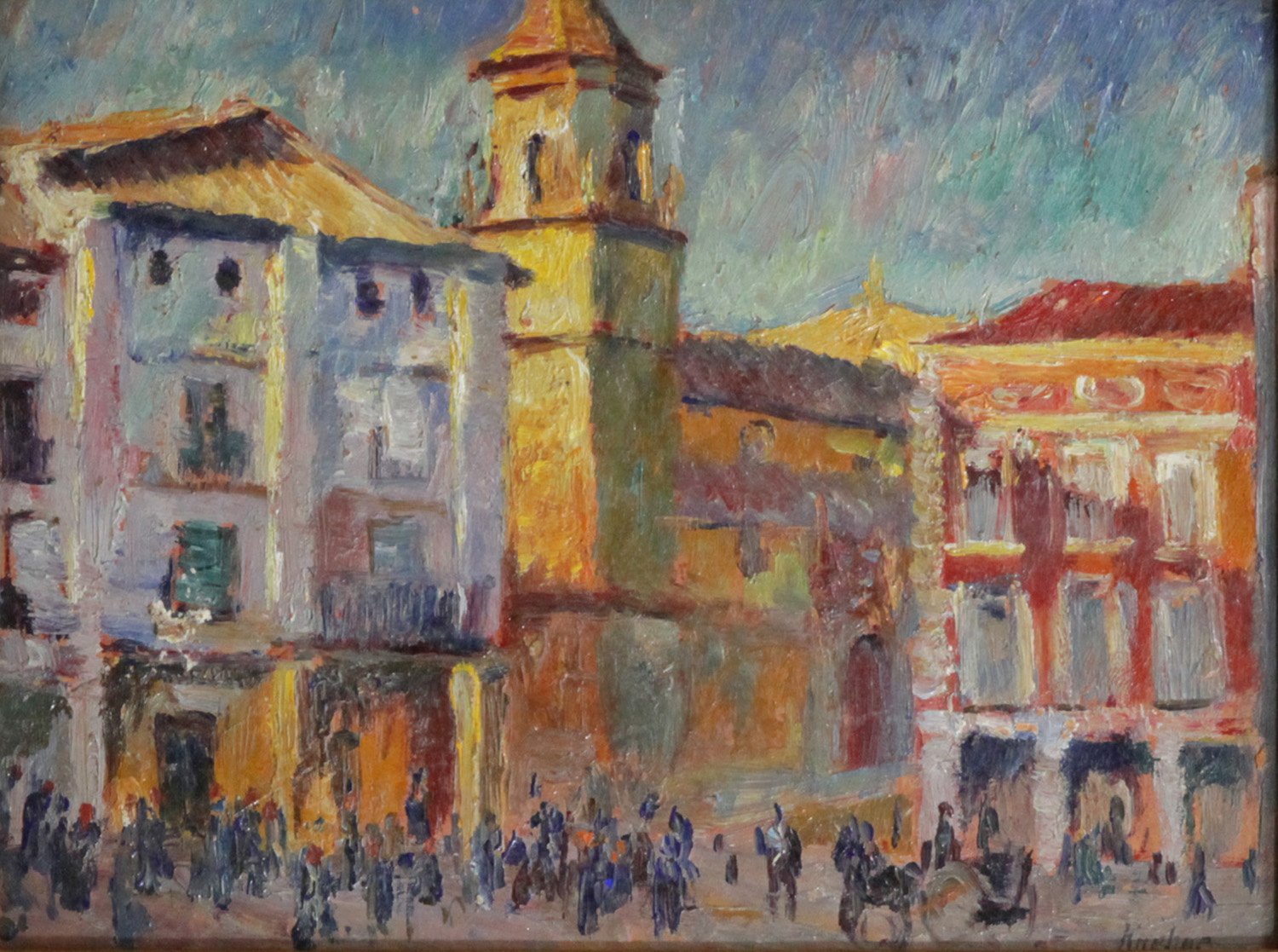  Last Year’s Feature Consignment:   Lot 155 (2023) -   Max Kuehne (1880-1968)    Plaza Mayor - Ubeda, Spain, 1922   oil on board, 6 x 8 in. 