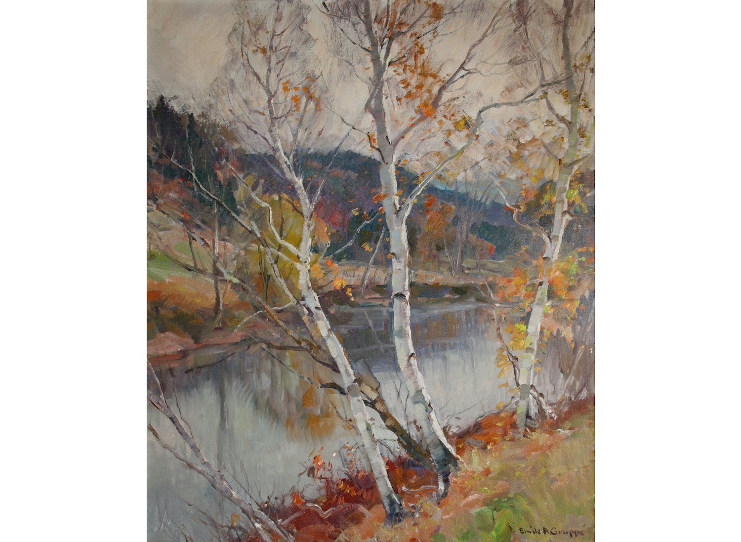  Last Year’s Feature Consignment:   Lot 59 (2023) -   Emile Gruppé (1896-1978)    The Birches   oil on canvas, 30 x 25 in. 