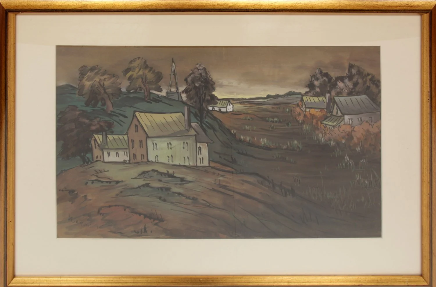   Lot 9 -  Thomas Nagai (1886-1966)  Gloucester House   mixed media, 16.75 x 22 in., signed l.l. very good, estimate: $400-800 