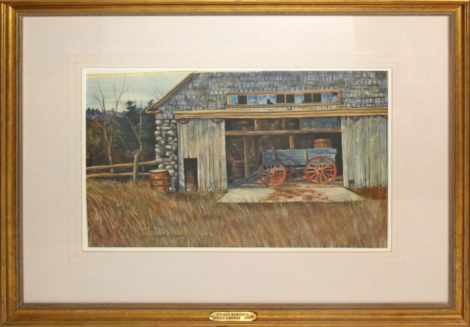   Lot 11 -  Donald Allen Mosher (1945-2014)  Stored Memories   watercolor, 14.5 x 22.25 in., signed l.l. very good, estimate: $900-1,500 
