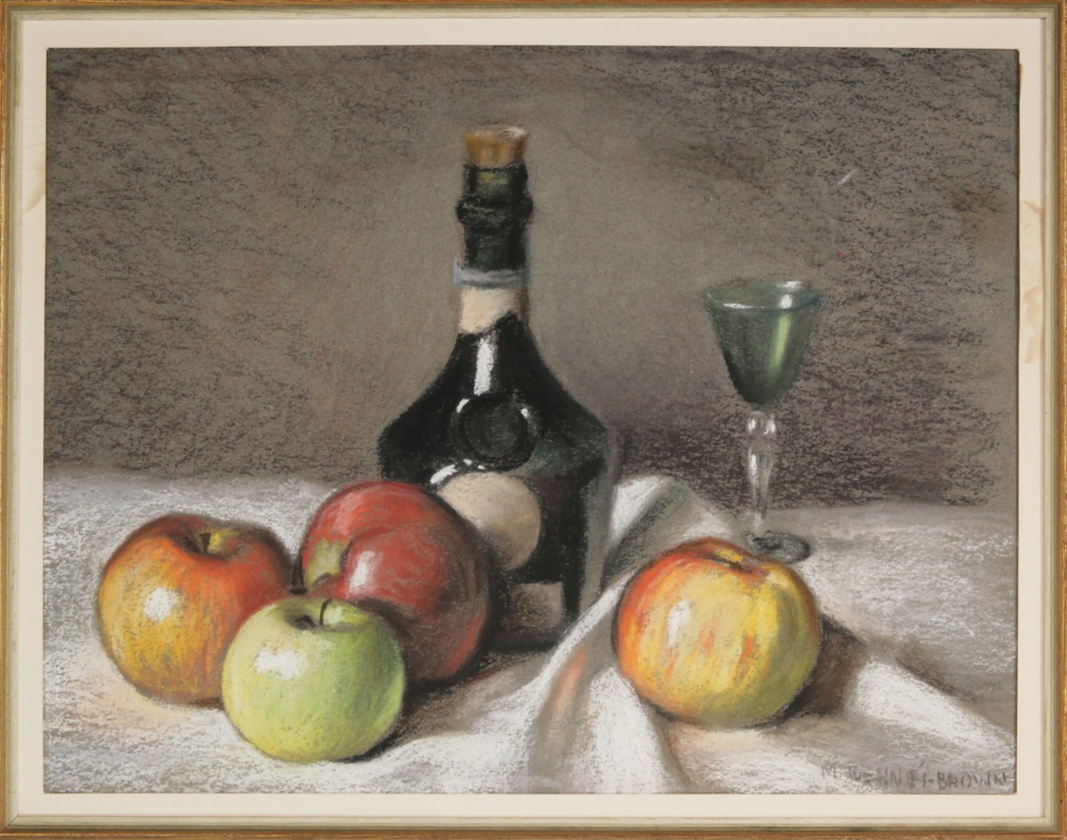   Lot 51 -  Mae Bennett Brown (1887-1973)  Still Life with Apples   pastel, 12 x 15.5, signed l.r. good, estimate: $200-400 