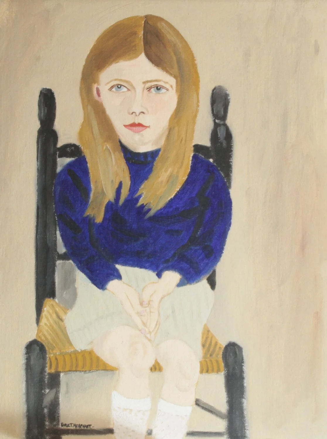   Lot 107 -  Earle Merchant (1903-1997)  Judy Hasch   oil on canvas board, 16 x 12 in., signed l.l. very good, estimate: $200-300 (artwork has been framed) 