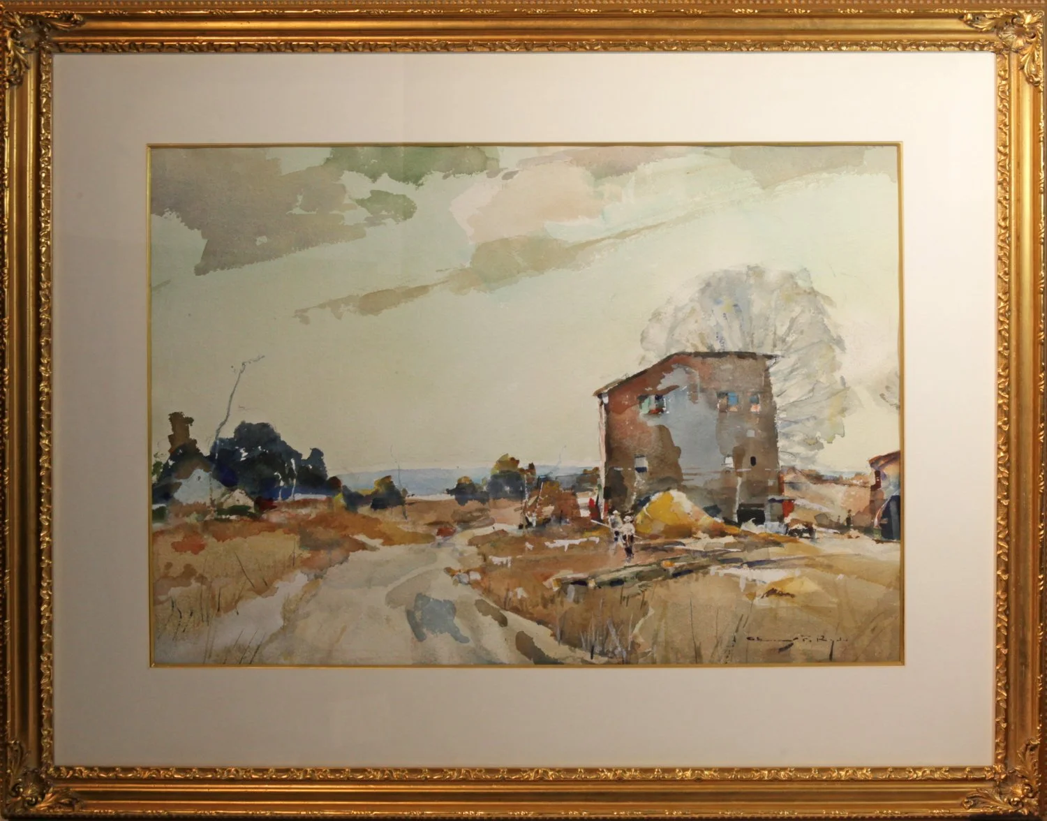   Lot 134 -  Chauncey Ryder (1868-1949)  Hilltop Road   watercolor, 21.5 x 29.75 in., signed l.r. very good, estimate: $1,500-2,500 