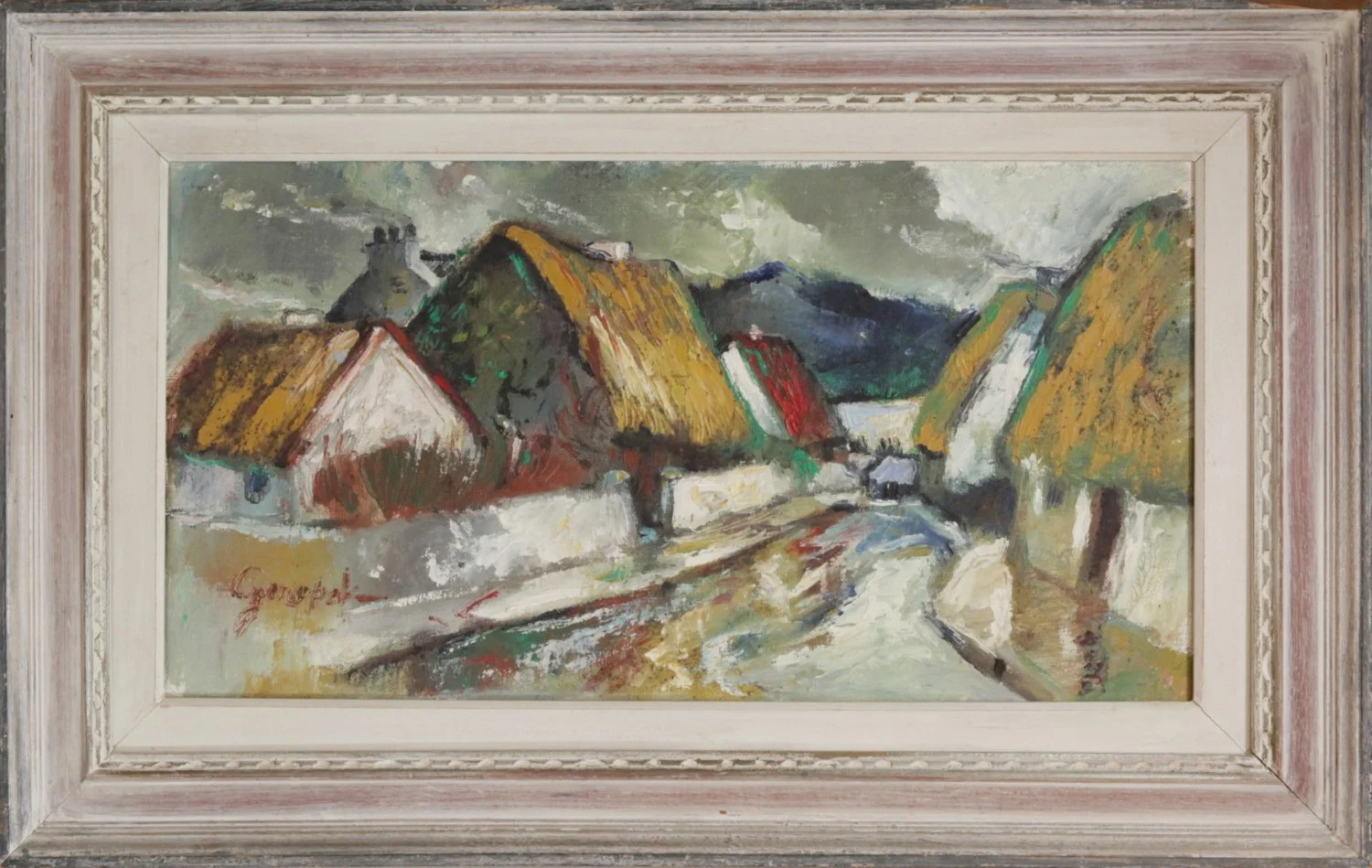   Lot 135 -  Al Czerepak (1928-1986)  Irish Cottages   oil on canvas, 9 x 17 in., signed l.l. very good, estimate: $500-800 