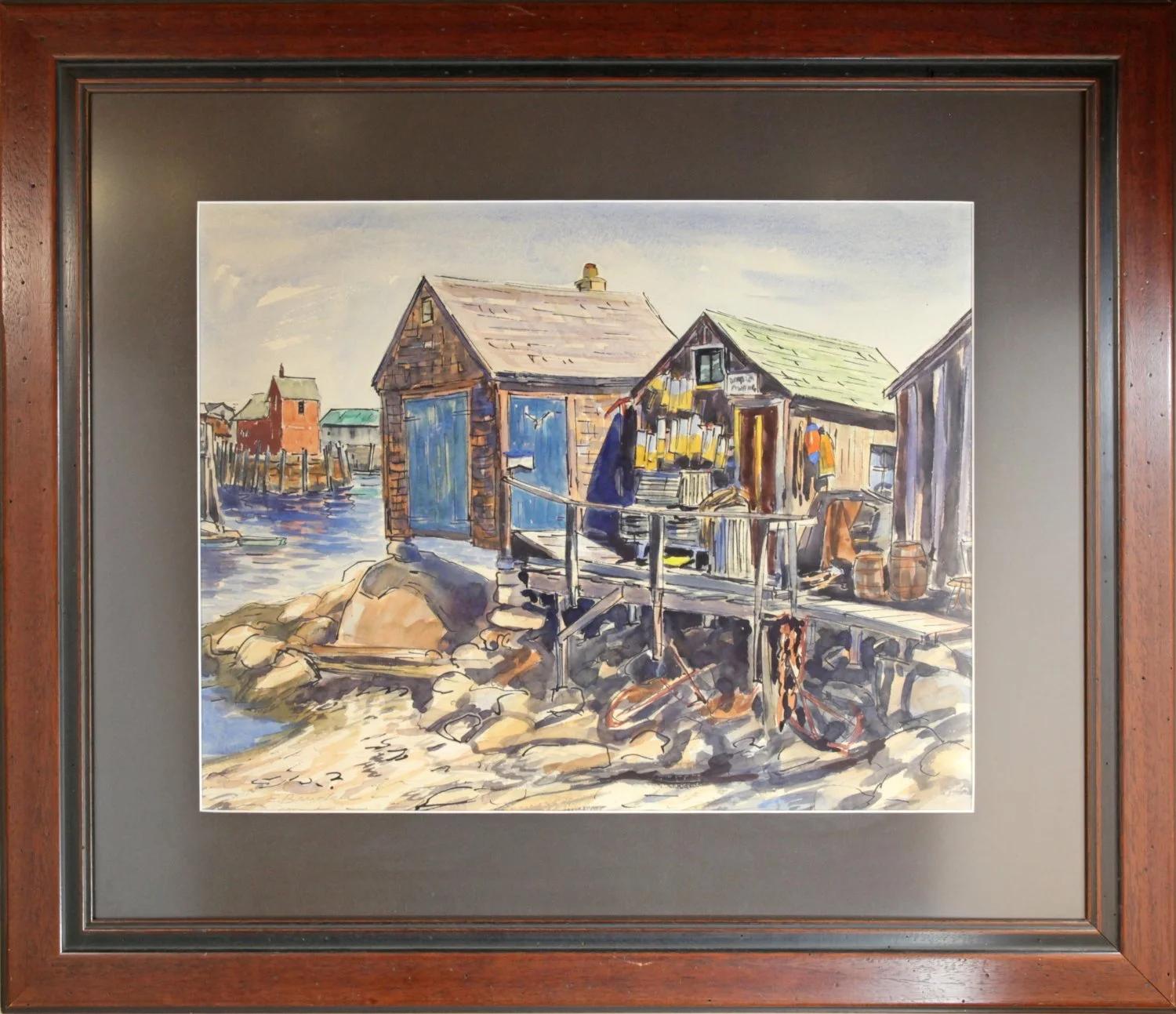   Lot 167 -  Edmund Brucker (1912-1999)  View to Motif #1 from Star Island   watercolor, 17.75 x 22.5 in., signed l.l. very good, estimate: $300-500 