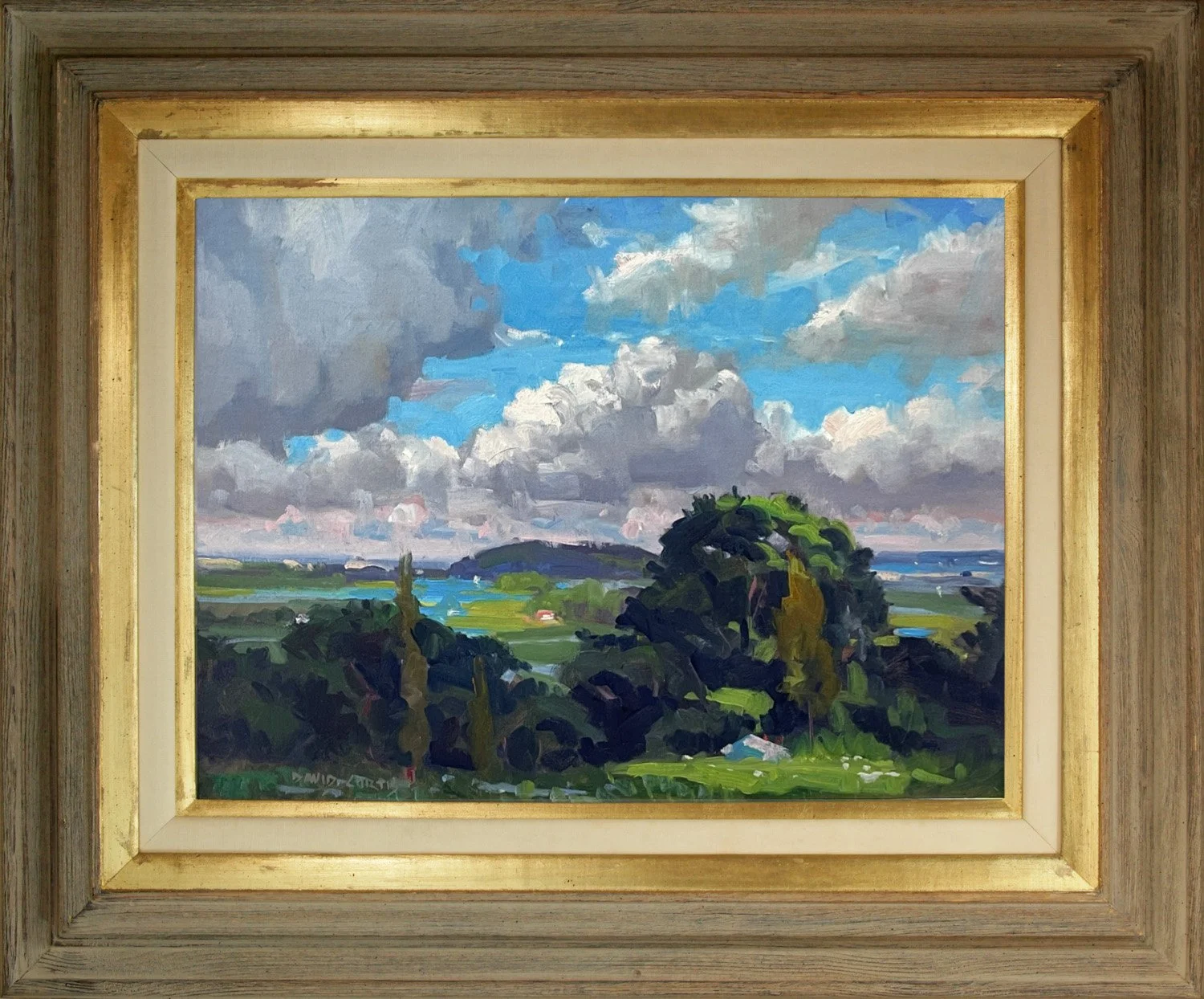   Lot 49 -  David P. Curtis (1950-2021)  Summer Marsh (Stavros Hill, Essex c.1990's)   oil on board, 18 x 24 in., signed l.l. very good, estimate: $400-800 