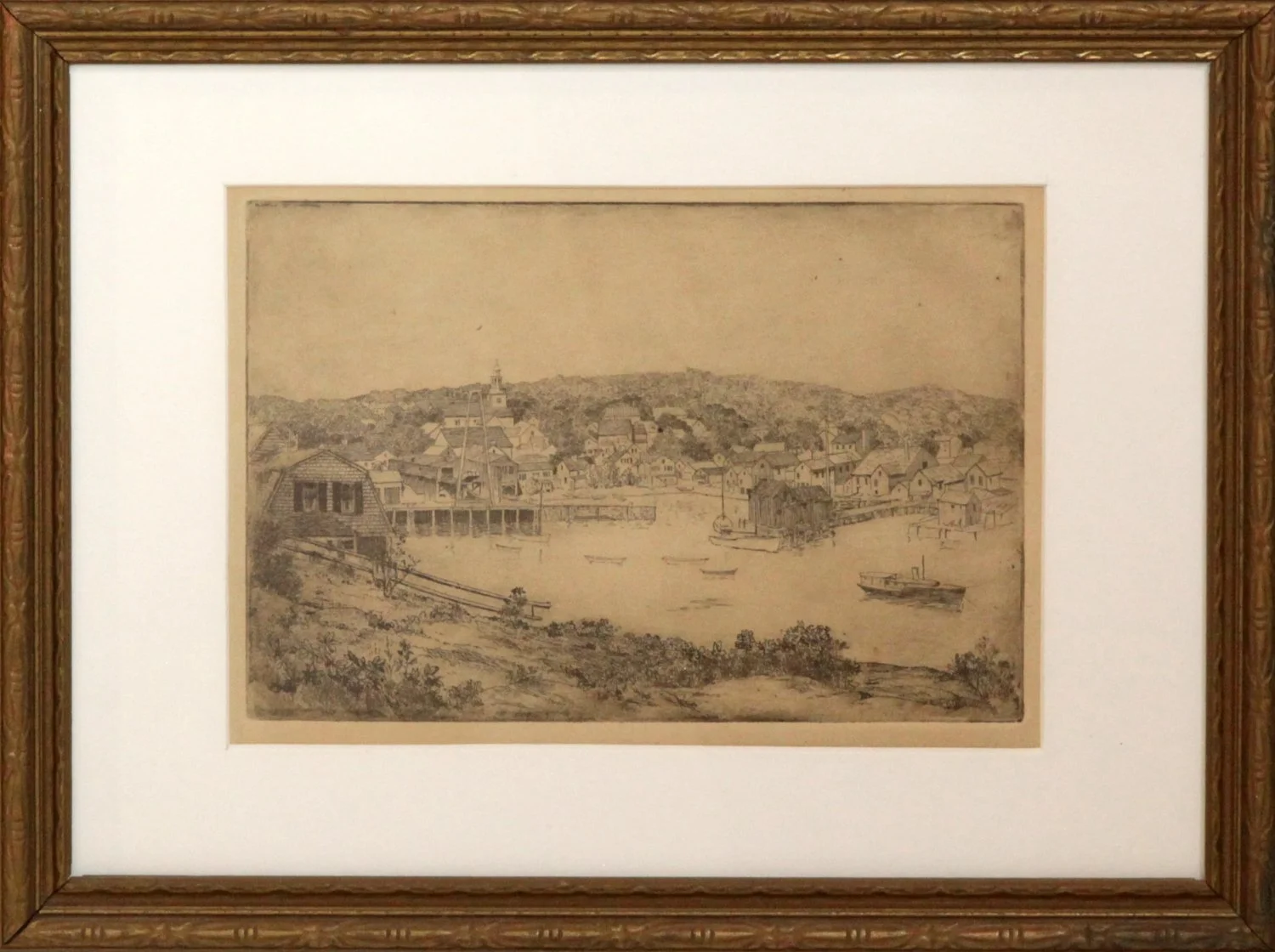   Lot 113. Attrib. to Addison LeBoutillier (1872-1951)    Rockport Harbor      etching, 6 x 8 in., unsigned condition: good  estimate: $200-300   Price: $236   ($200+$36)  (price includes 18% buyer’s premium)  plus sales tax, if applicable 