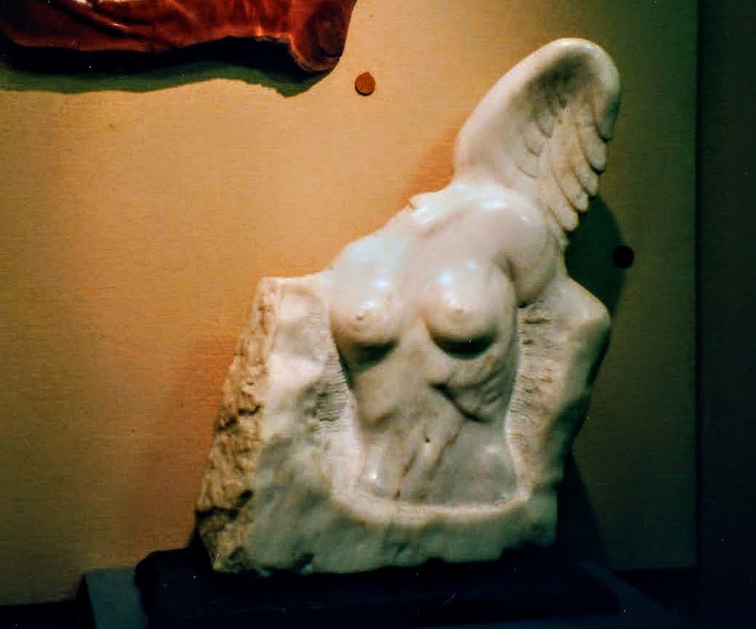   Mark T. Brophy ,  Almost an Angel , vermont marble 30x24x12 