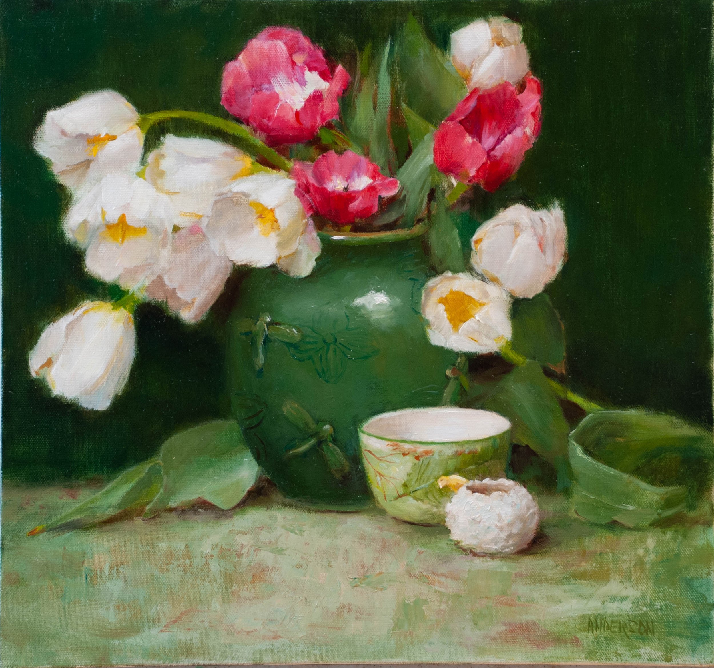 Tulips with Dragonfly Vase, 15X16.jpg