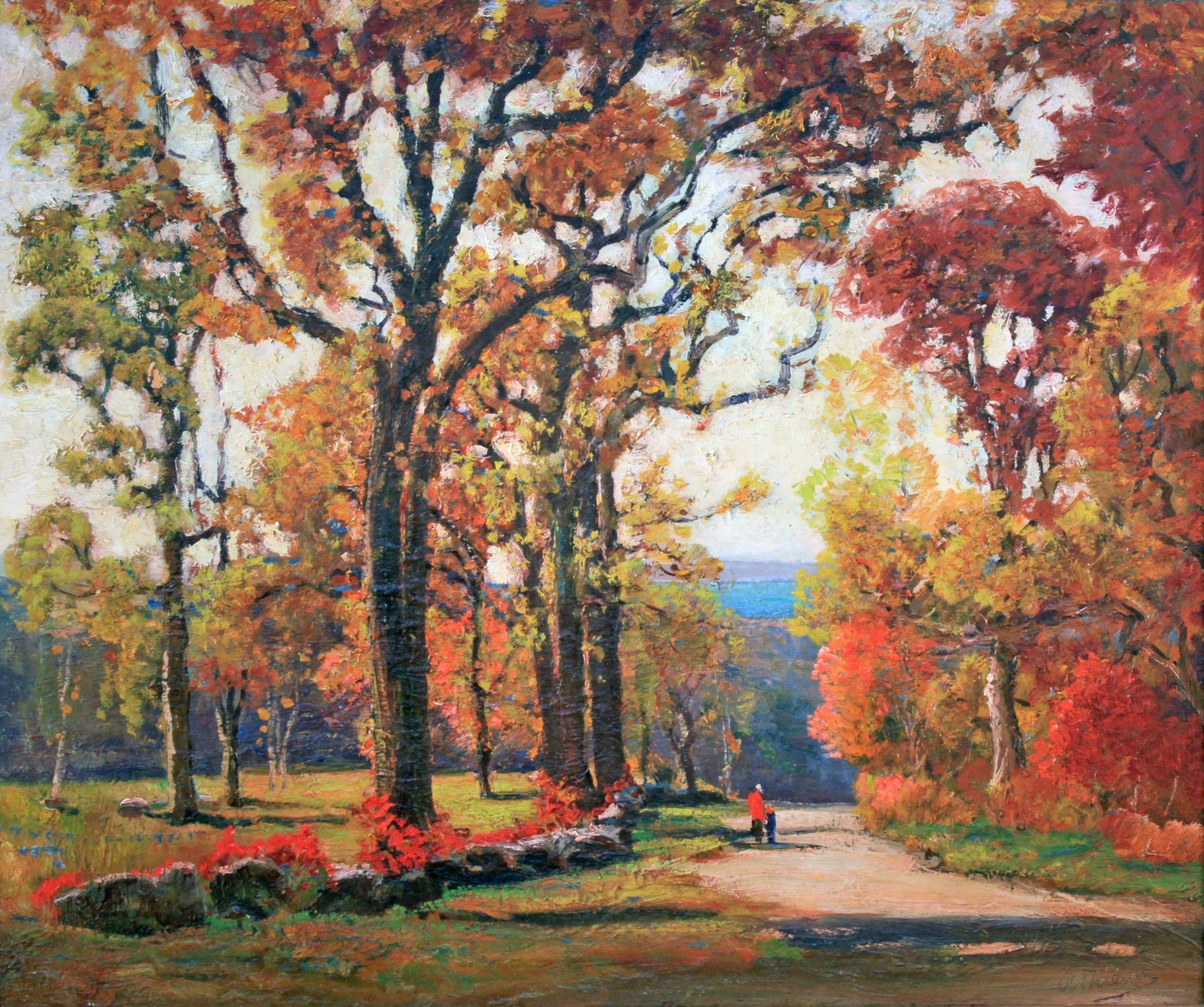  Feature Consignment:  Lot 175 - Anthony Thieme (1888-1954)   Autumn Leaves, Pigeon Cove  oil on canvas, 30 x 36 in. 