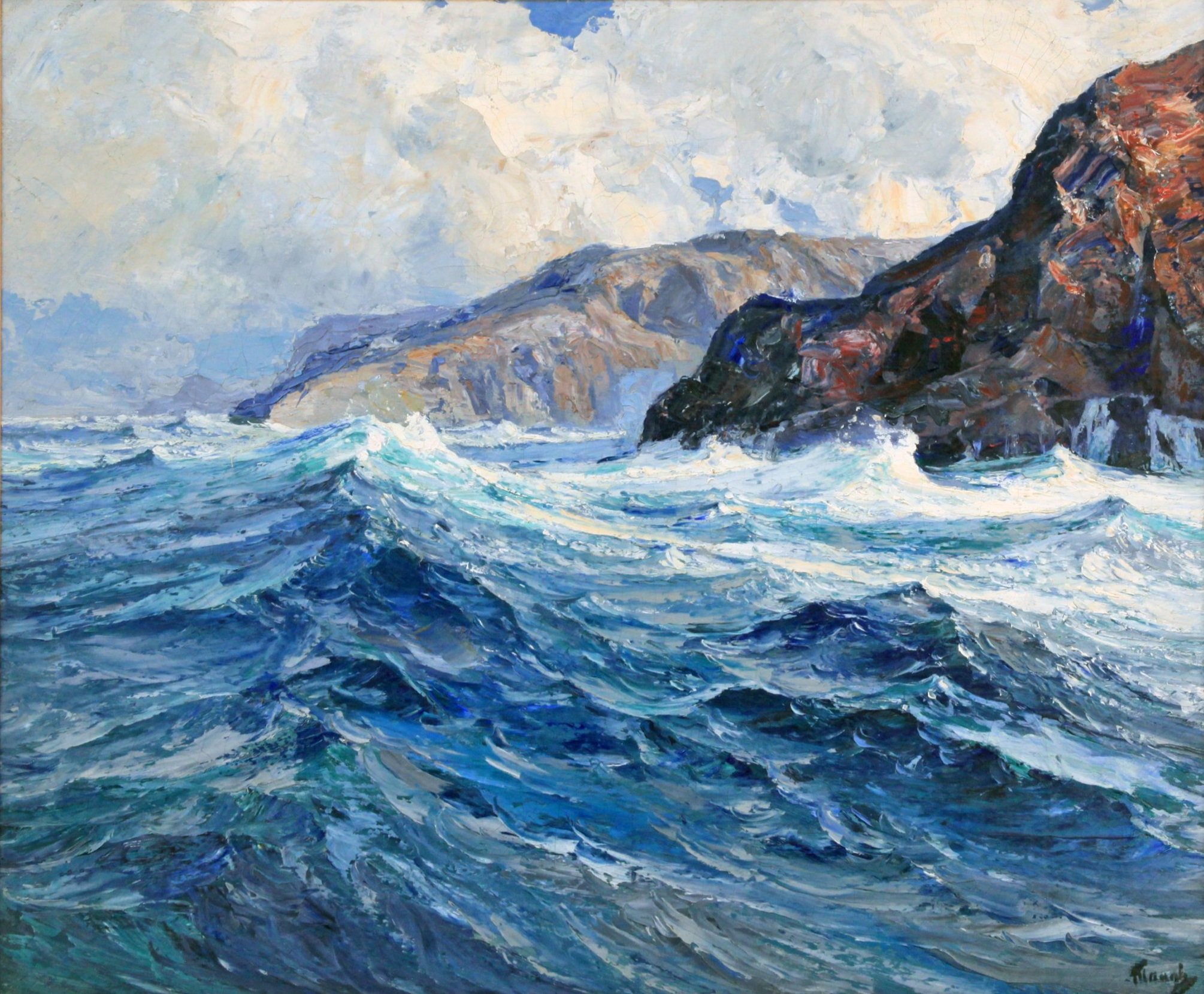  Feature Consignment:  Lot 161 - Frederick J. Waugh (1861-1940)   Headlands  oil on canvas, 25 x 30 in. 