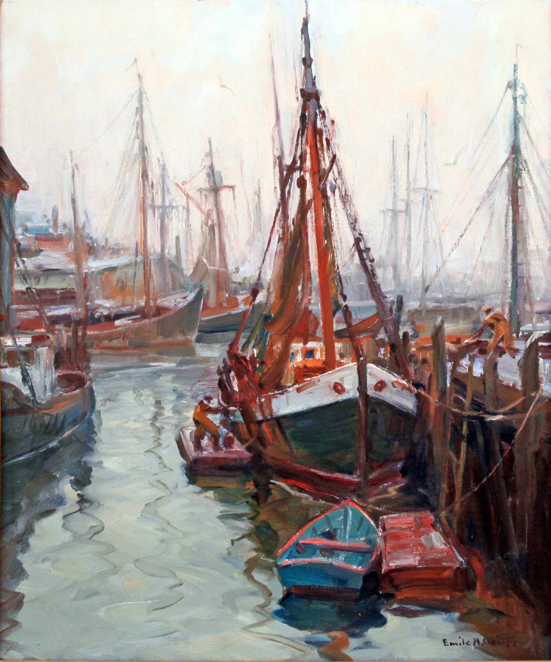  Feature Consignment:  Lot 142 - Emile Gruppé (1896-1978)   Fog, Gloucester  oil on canvas, 30 x 25 in. 