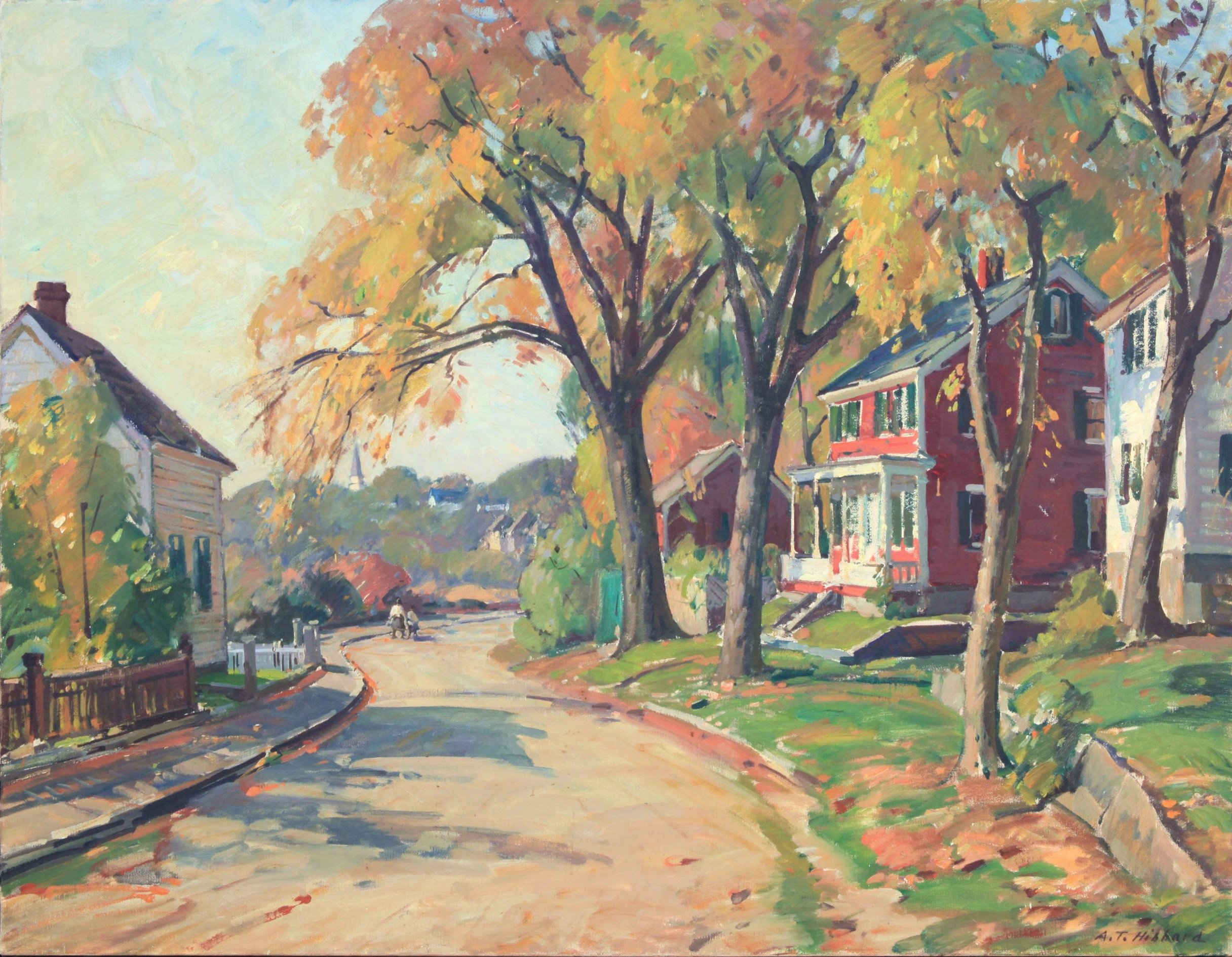  Feature Consignment:  Lot 67 - Aldro T. Hibbard (1886-1972)   Rockport in Autumn  oil on canvas, 28 x 36 in. 