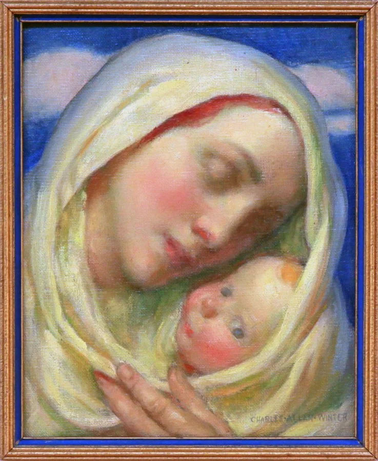   Lot 12 - Charles Allan Winter (1869-1942)  Mother and Child   oil on canvas board, 10 x 8 in., signed l.r. very good, estimate: $400-$600 