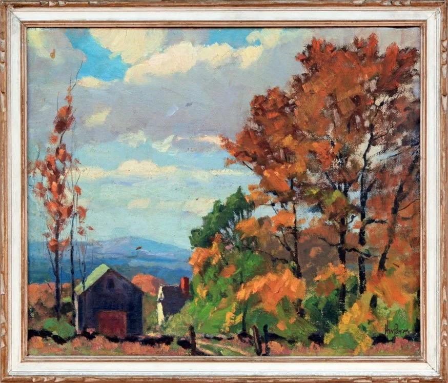   Lot 48 - Harry W. Powers (1880-1957)  Peaceful Beauty   oil on canvas board, 12.75 x 15.5 in., signed l.r. very good, estimate: $300-$600 