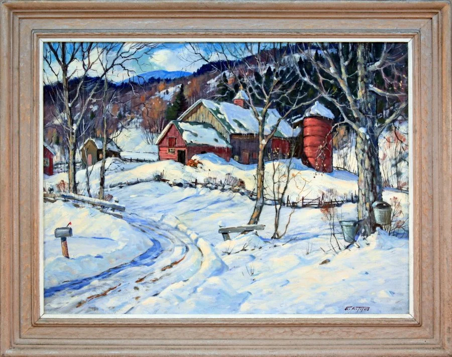   Lot 76 - Earle A. Titus (1895-1962)  Vermont in March   oil on canvas mnt. on board, 23 x 31 in., signed l.r. very good, estimate: $400-$800 