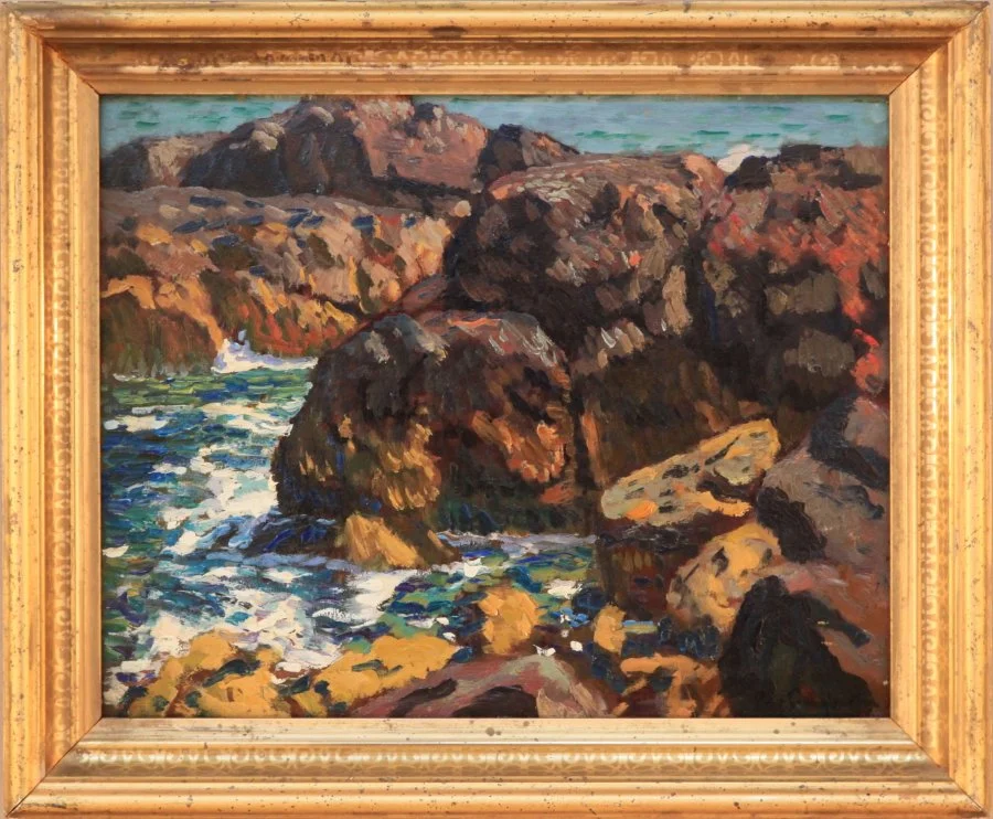   Lot 135 - Paul Dougherty (1877-1947)  Oceanscape with Rocks   oil on board, 12.5 x 16 in., signed l.r. very good, estimate: $2,000-$4,000 