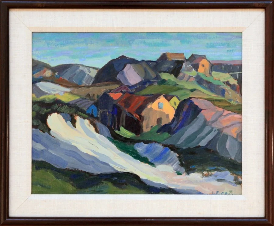   Lot 158 - Leighton R. Cram (1895-1981)  House in the Dunes   oil on board, 13.5 x 17.5 in., signed l.r. very good, estimate: $400-$800 