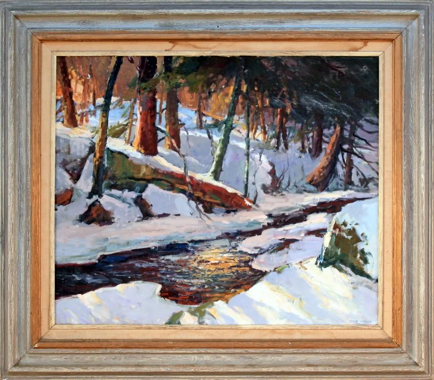   Lot 184 - Bob Nally (1938-1990)  First Snow   oil on canvas, 20 x 24 in., signed l.r. very good, estimate: $600-$900 