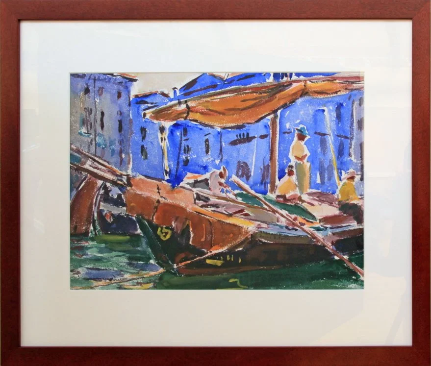   Lot 195 - Donald Blagge Barton (1903-1990)  Venician Canal Barge, 1926   watercolor, 12.75 x 18.5 in., signed l.r. very good, estimate: $200-$400 