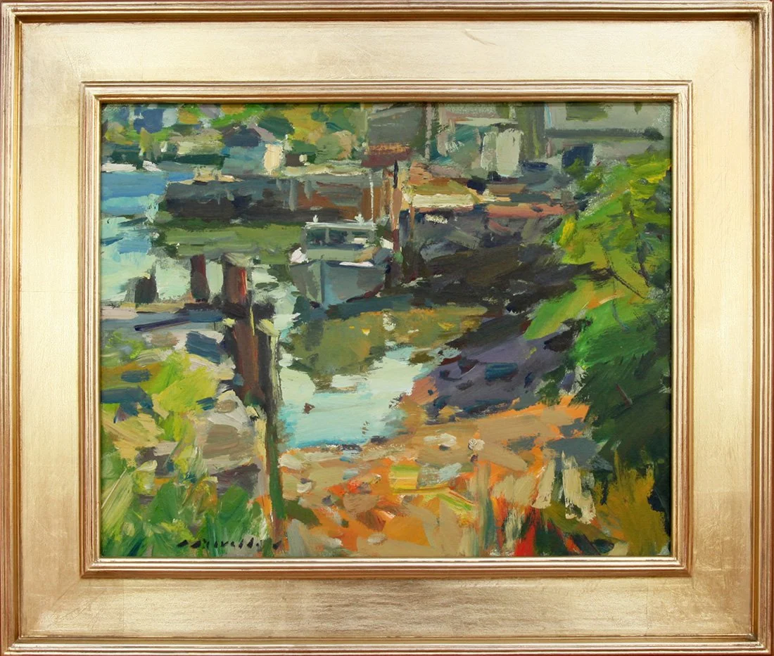   Lot 26 - Charles Movalli (1945-2016)  Low Tide   oil on canvas mnt. on board, 16 x 20 in., signed l.l. very good, estimate: $1,500-$2,000 