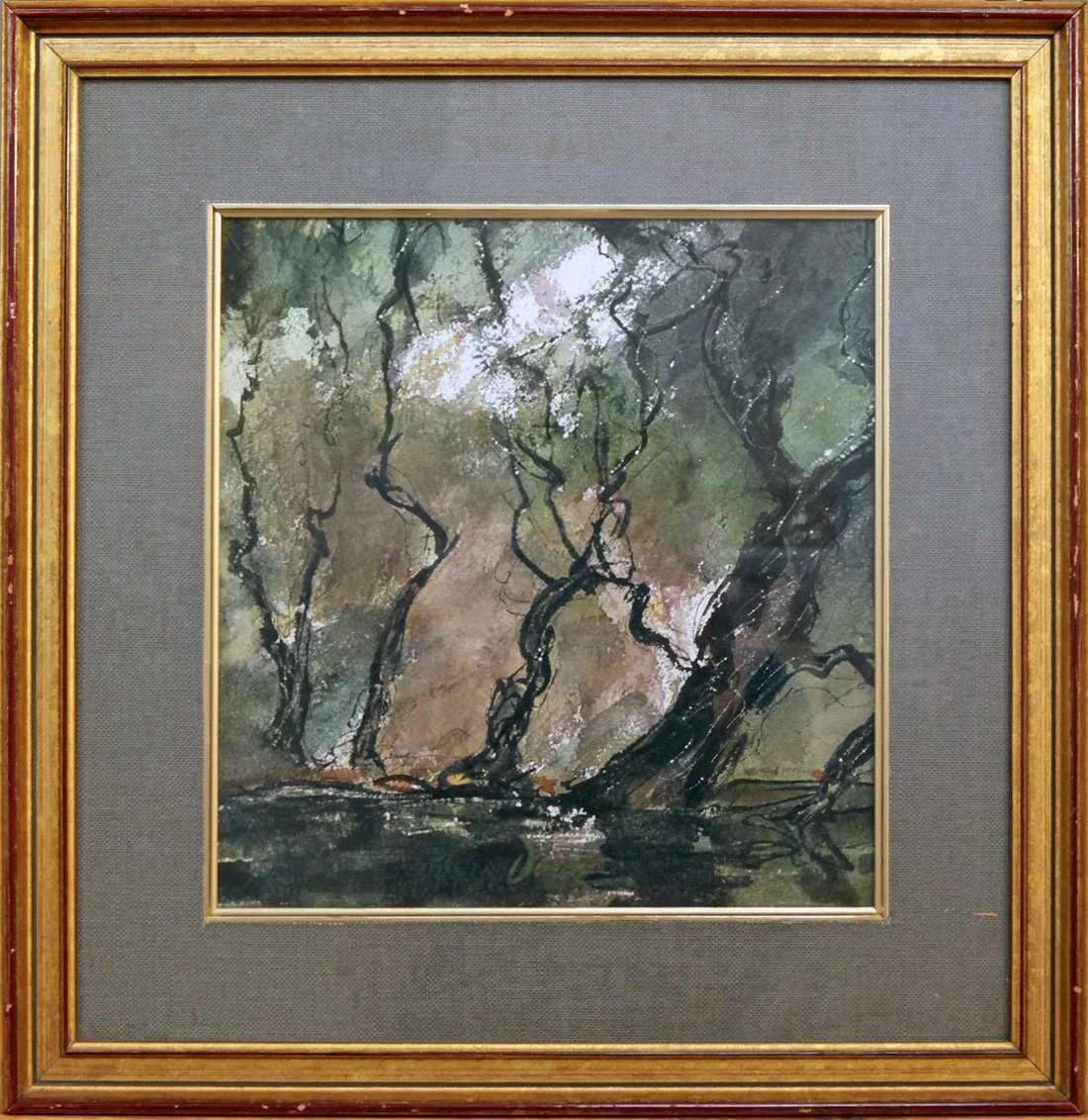   Lot 40 - Arthur Garfield Dove (1880-1946)  Interior Wood Scene   watermedia, 11 x 10.5 in., signed l.c. very good, estimate: $3,000-$6,000 