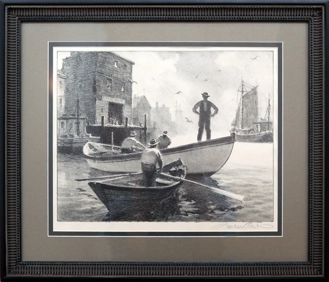   Lot 71 - Gordon Grant (1875-1962)  The Seine Boat   lithograph, 9 x 11.25 in., signed l.r. very good, estimate: $200-$400 