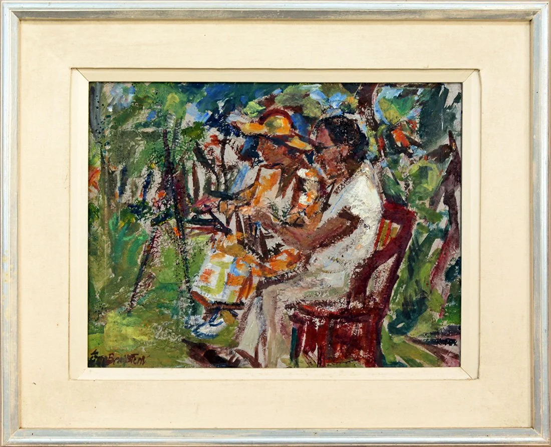   Lot 73 - Theresa Bernstein (1890-2002)  Outdoor Sketching   oil on canvas panel, 12 x 15 in., signed l.l. very good, estimate: $1.000-$1,500 
