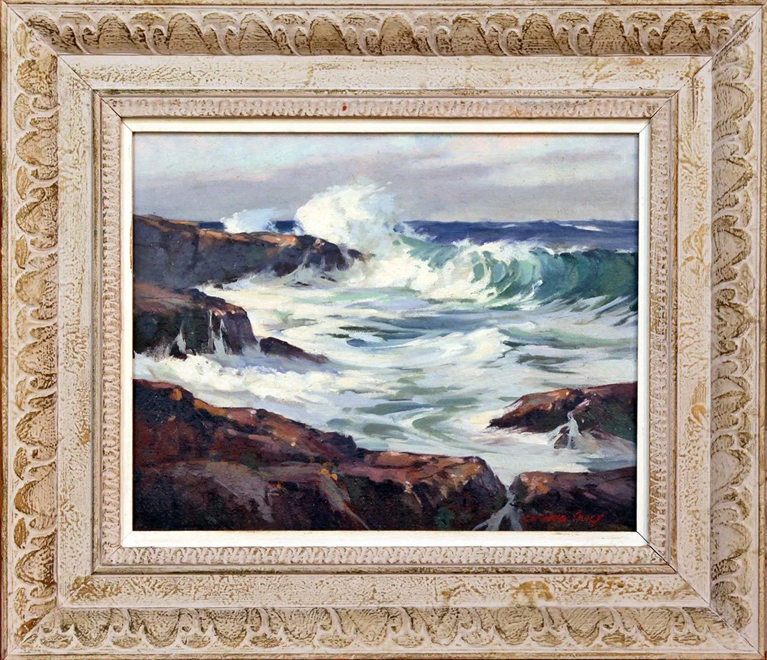   Lot 116 - Bernard Corey (1914-2000)  Bass Rocks   oil on board, 8 x 10 in., signed l.r. very good, estimate: $900-$1,200 