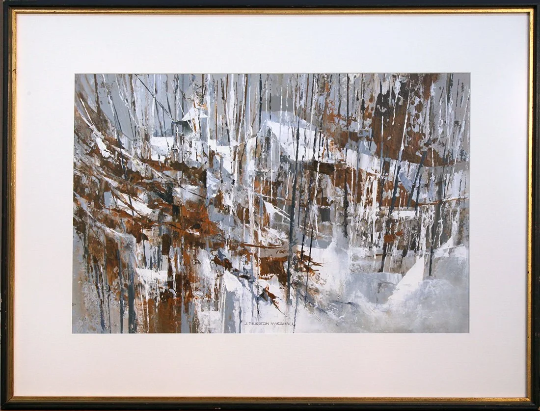   Lot 186 - J. Thurston Marshall (1908-1982)  Frozen in Time   acrylic, 13.25 x 20.5 in., signed l.c. very good, estimate: $600-$900 