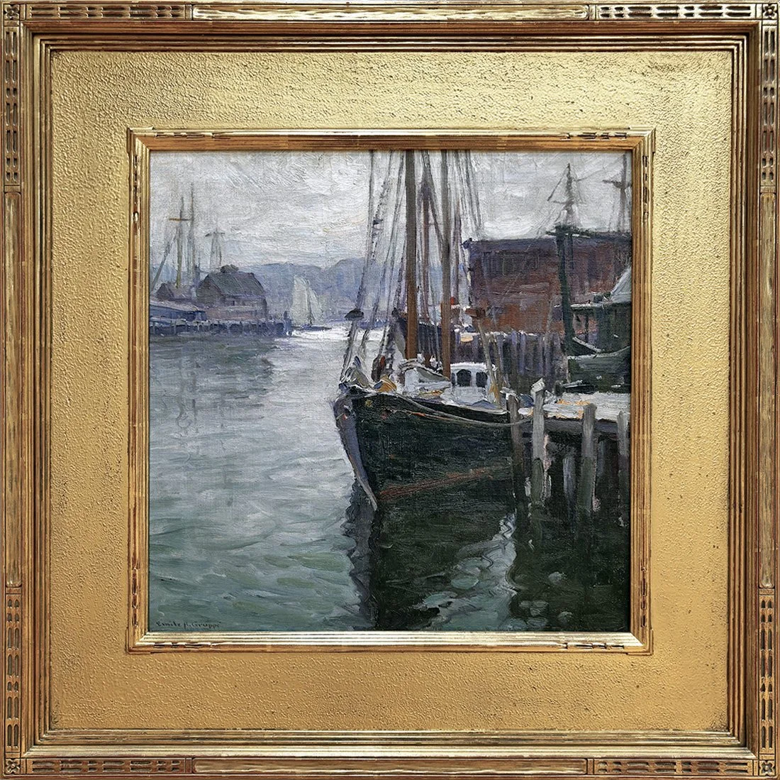   Lot 142 - Emile Gruppé (1896-1978)  The Inner Harbor, Gloucester   oil on canvas, 20 x 20 in., signed l.l. very good, estimate: $10,000-$15,000 