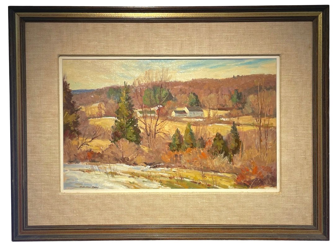 Bernard Corey (1914-2000) Yankee Farm Oil on Board, 10 × 16 in. Price: $1,200