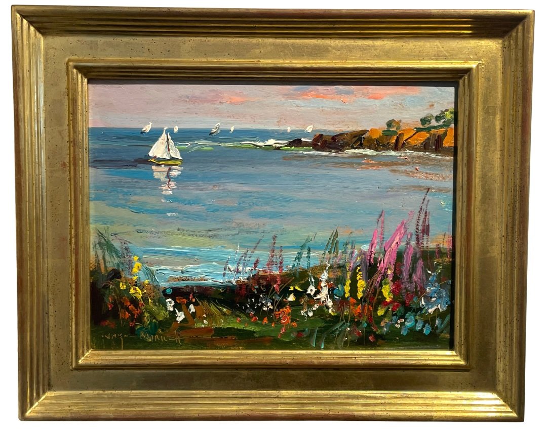 Wayne Morrell (1923-2013) Garden by the Sea Oil on Board, 9 × 12 in. Price: $750