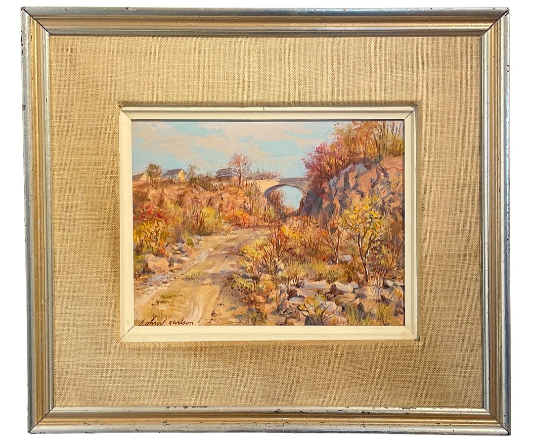 Sven Ohrvel Carlson (1911-2006) Keystone Bridge, Rockport Oil on Paper, 8 × 10 in. Price: $350