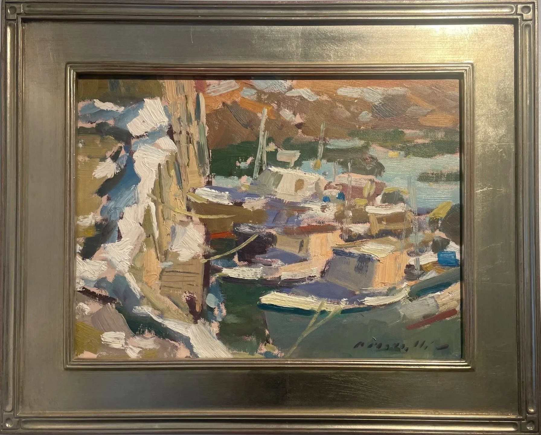 Charles Movalli (1945-2016) Pigeon Cove Acrylic on Canvas Panel, 12 x 16 in. $2,500