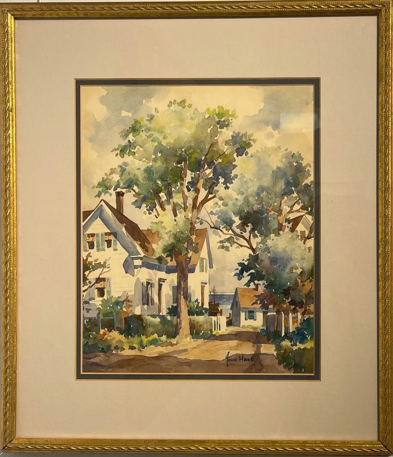 John C. Hare (1908-1978) Path to the Sea Watercolor, 11.5 x 9.5 in. Price: $950