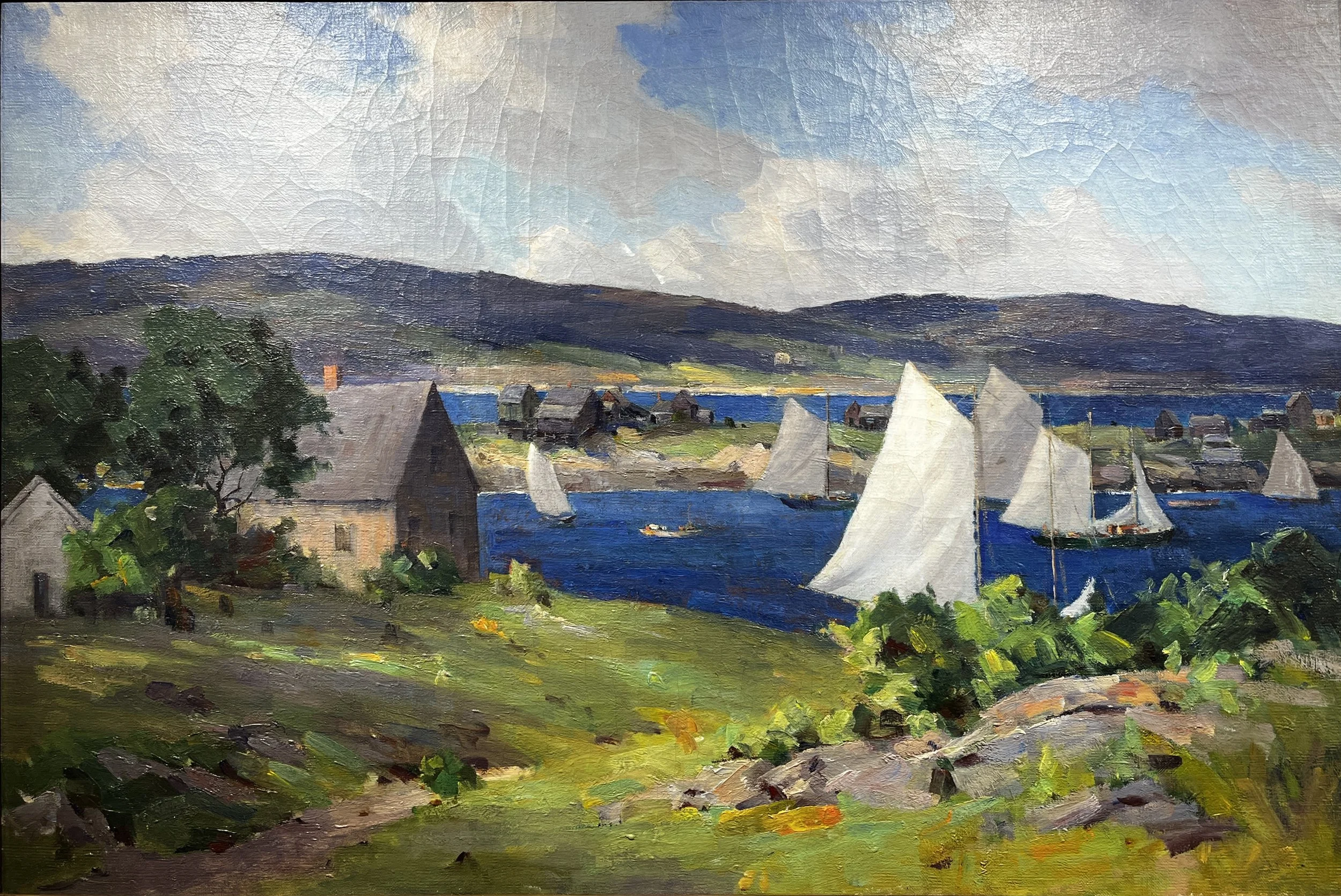   Marian Sloane (1876-1954)    A Little Harbor   Oil, 27.5 × 39.4 in. On Loan from the Town of Rockport Collection 