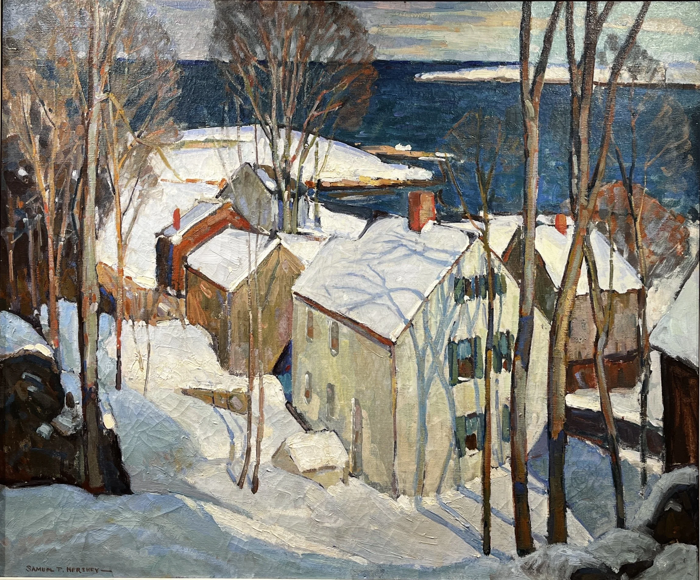   Sam Hershey (1904-1987)    Winter   Oil, 36 × 42 in. On Loan from the Town of Rockport Collection 