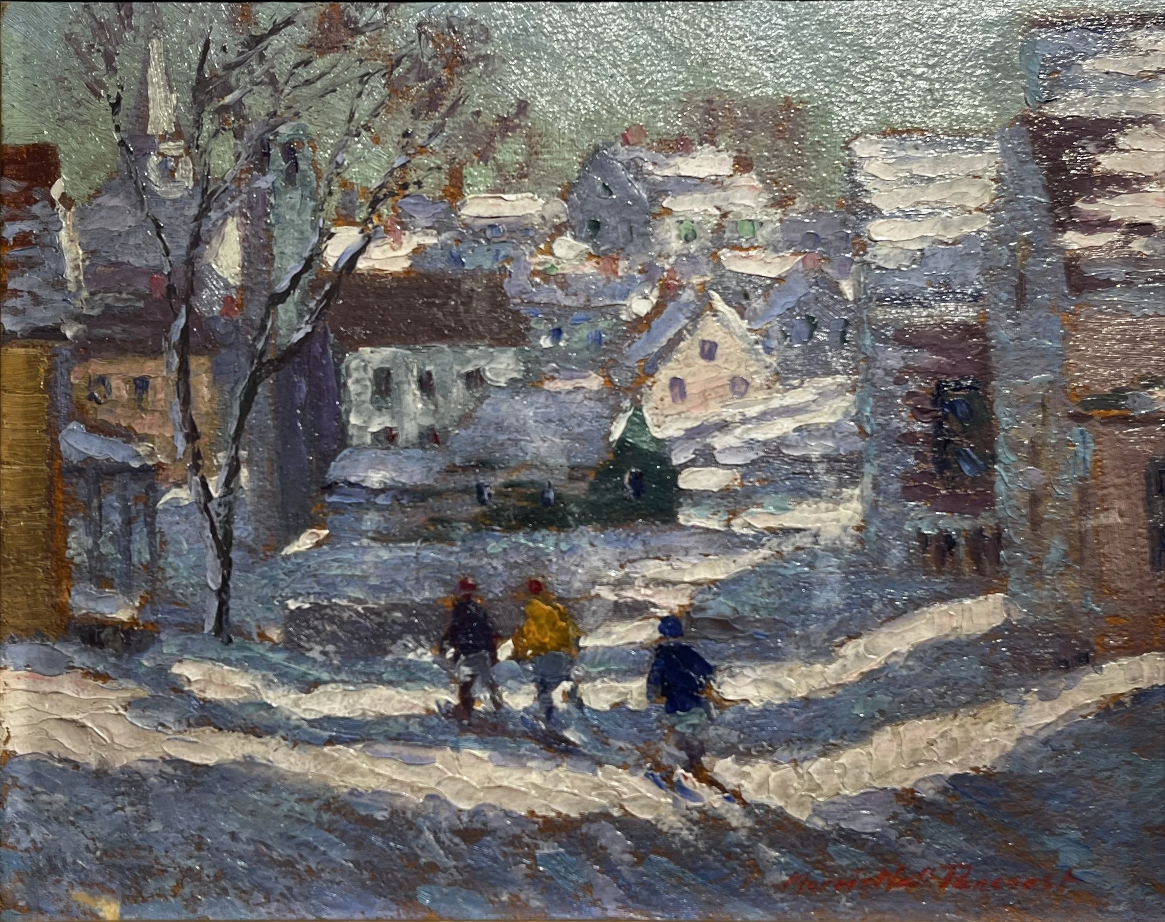   Morris Hall Pancoast (1877-1963)    Pigeon Cove   Oil on Board, 13.5 × 15.5 in. On Loan from the Town of Rockport Collection 