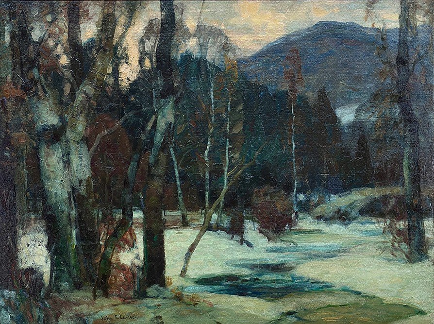  Feature Consignment:  Lot 132 - John F. Carlson (1874-1945)  Mountain Stream   oil on canvas, 18 x 24 in. 
