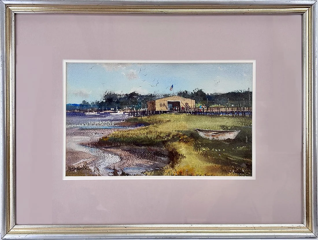   Lot 6 - Paul Strisik (1918-1998)  The Boat House   watercolor, 9 x 14.75 in., signed l.l. very good, estimate: $500–$700 