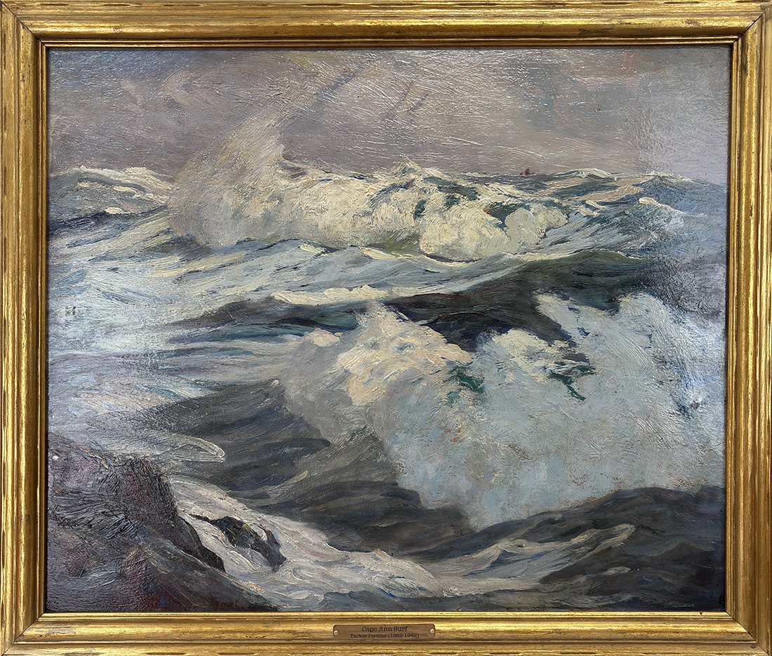   Lot 18 - Parker Perkins (1862-1942)  Cape Ann Surf   oil on board, 20 x 24 in., signed l.l. very good, estimate: $800–$1,200 