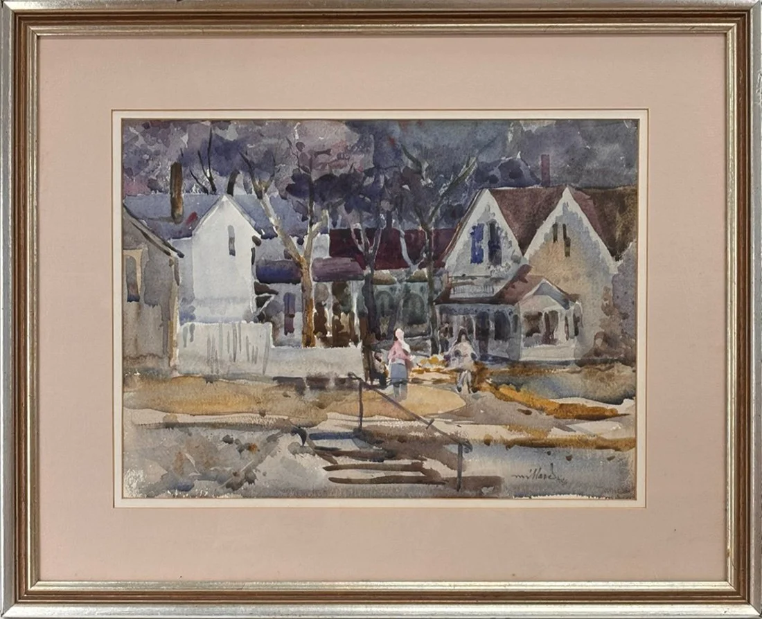   Lot 23 - David Millard (1915-2002)  Amethyst Moon   watercolor, 11 x 14.5 in., signed l.r. very good, estimate: $200–$300 