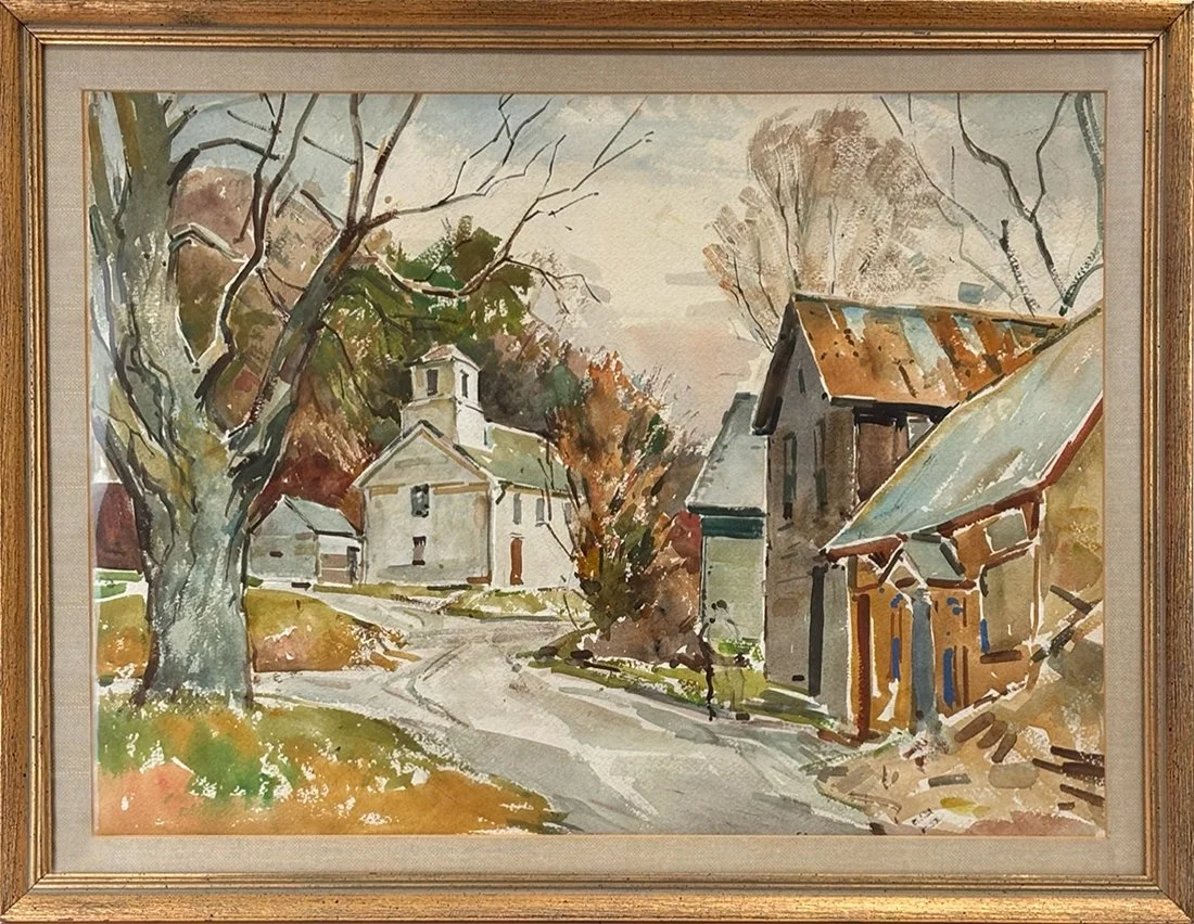   Lot 24 - Attrib. to W. Lester Stevens (1888-1969)  Street Scene   watercolor, 16 x 21.75 in., unsigned very good, estimate: $300–$500 